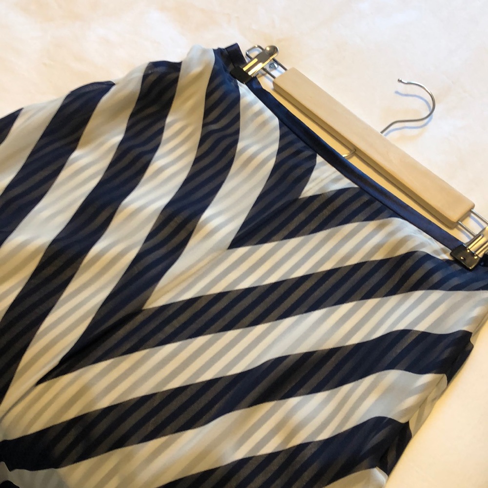 Navy and white maxi skirt
